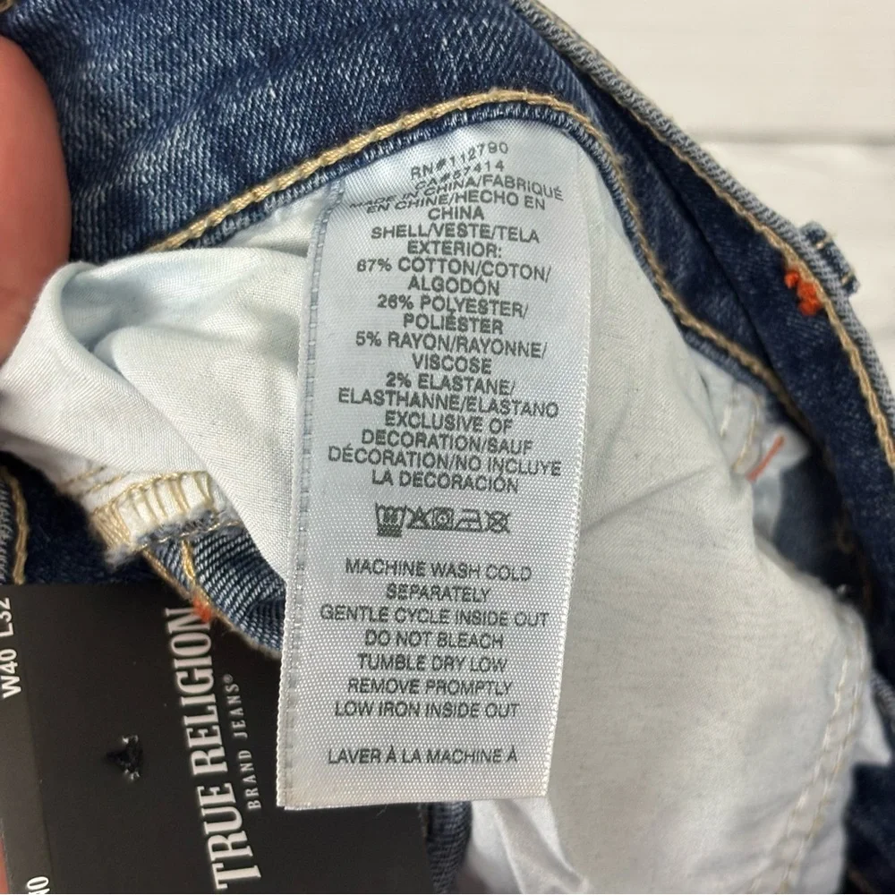 True Religion Geno Relaxed Slim Flap Jeans Size 40X32 NWT